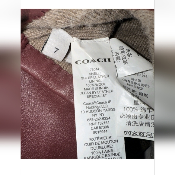 Coach Sheep Wool Lined Gloves - Picture 8 of 14